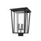 Z-Lite Seoul 3 Light Outdoor Post Mount Fixture, Black & Clear 571PHXLS-BK - alternate 4